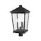 Z-Lite Beacon 3 Light Outdoor Post Mount Fixture, Oil Rubbed Bronze & Clear Beveled 568PHXLR-ORB - alternate 3